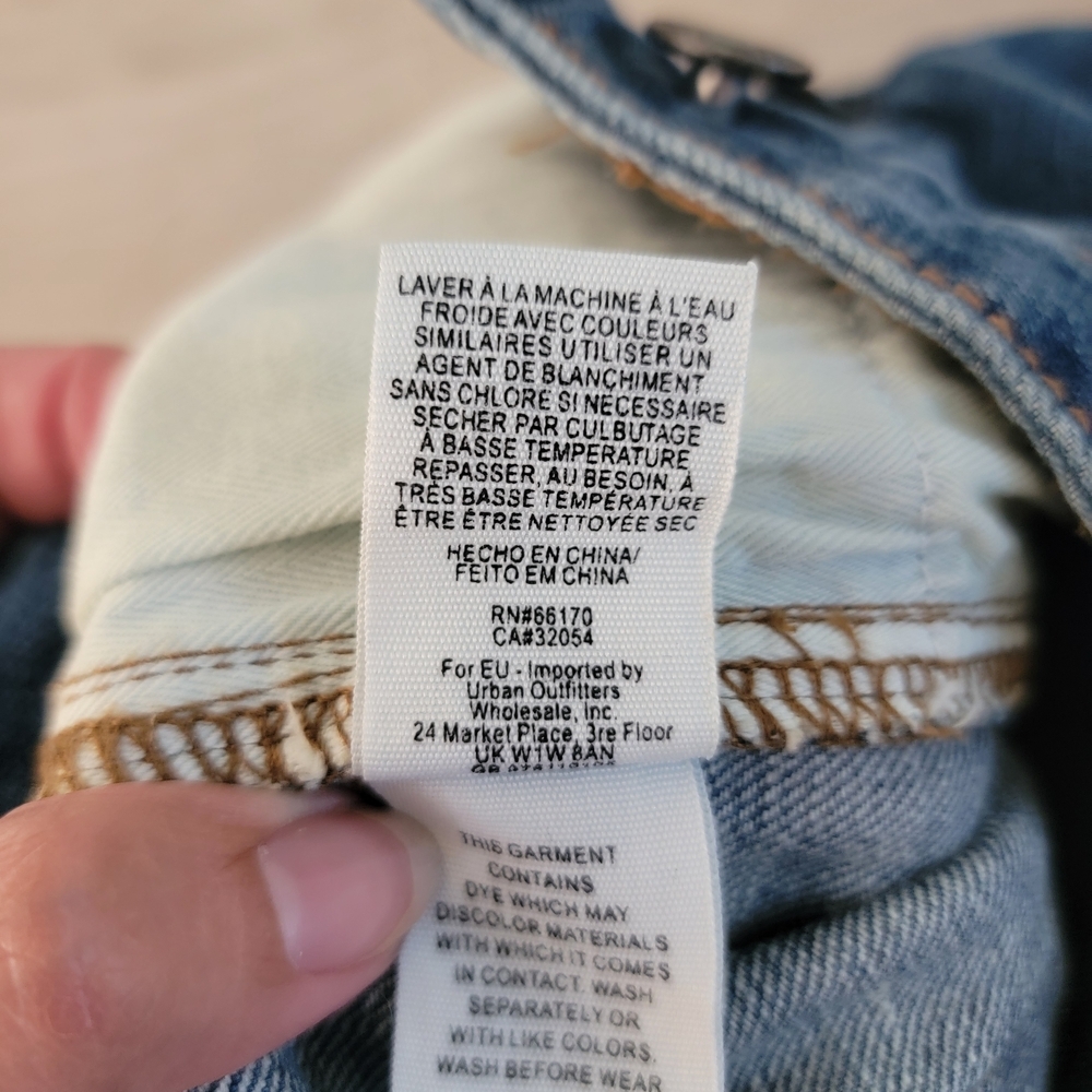 Free People Blue Distressed Jean Shorts - Picture 5 of 9